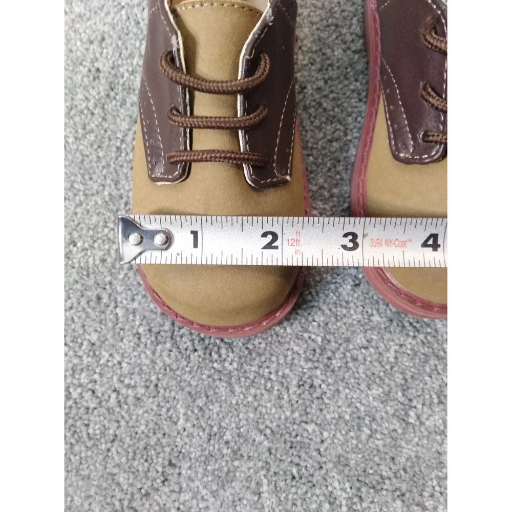 Trimfoot Baby Shoes Size 7 Brown Suede Man-Made Upper Infant Soft Walking